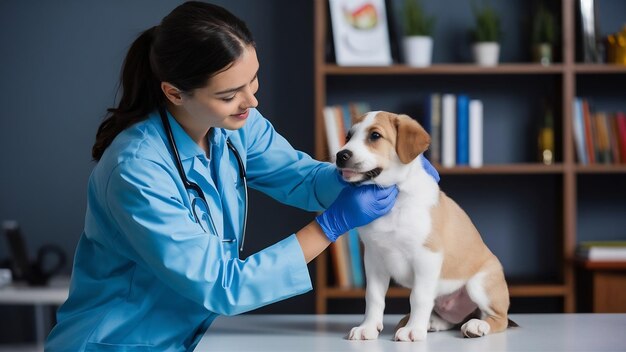 Controllo veterinario della salute dei cuccioli