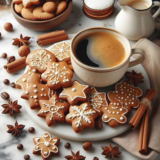 Cookie di giorno biscotti e caffè ai generatore