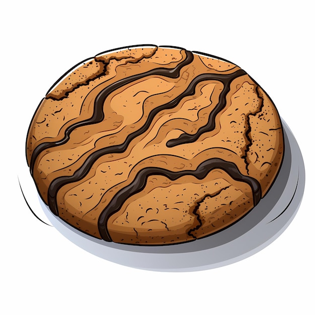 Cookie Disegno giocoso di un biscotto di melassa con contorni neri