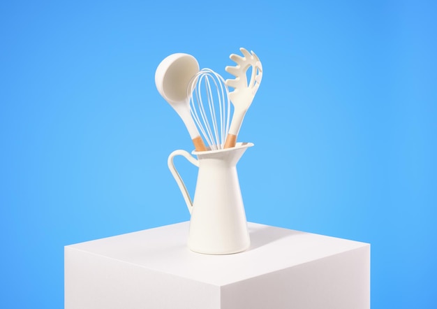 Cooking appliances and modern dinnerware Different kitchenware
