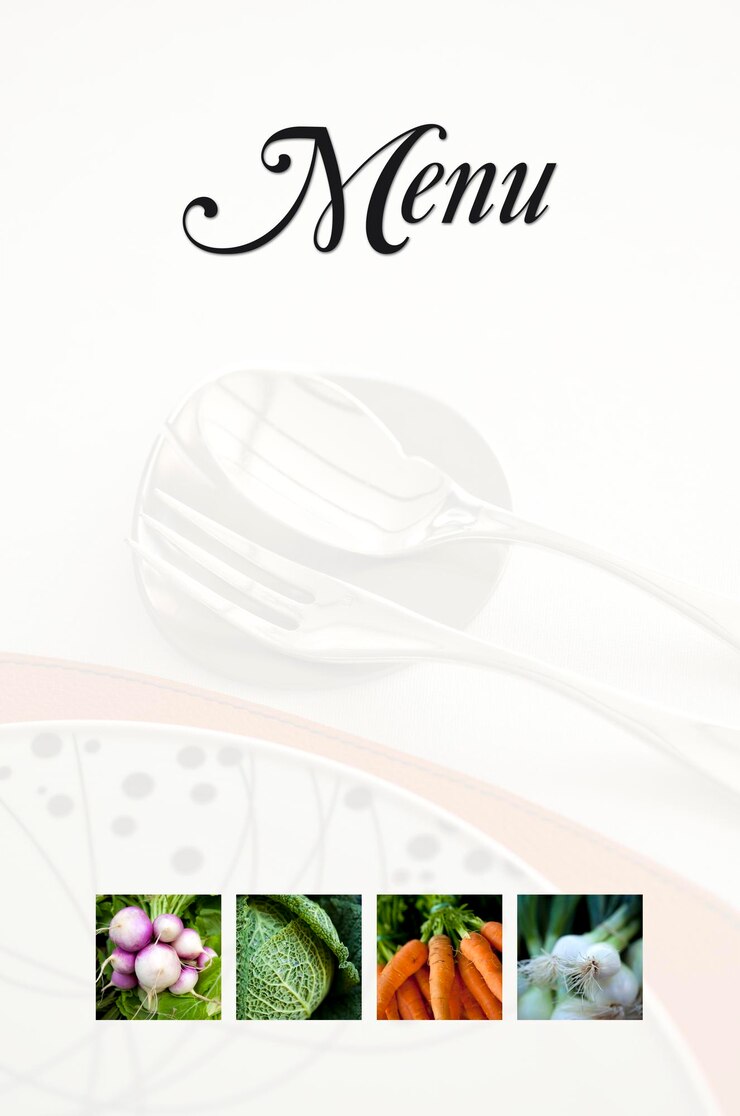 Foto copertina del menu e verdure