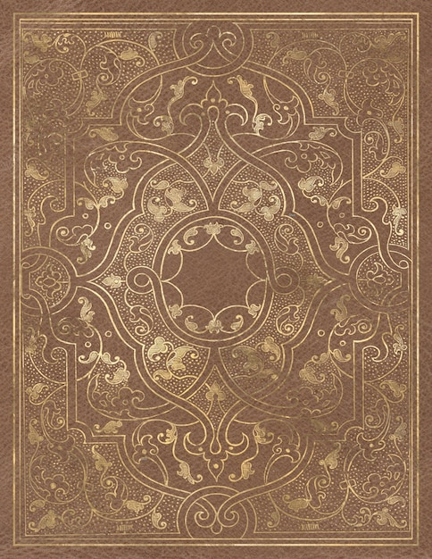 Copertina di libro retrò vintage antica marrone dorata