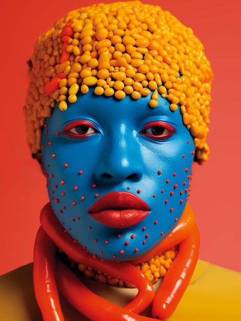 copertina di una rivista di moda pepper vegetables lovers chili festival day fantasy poster paint face