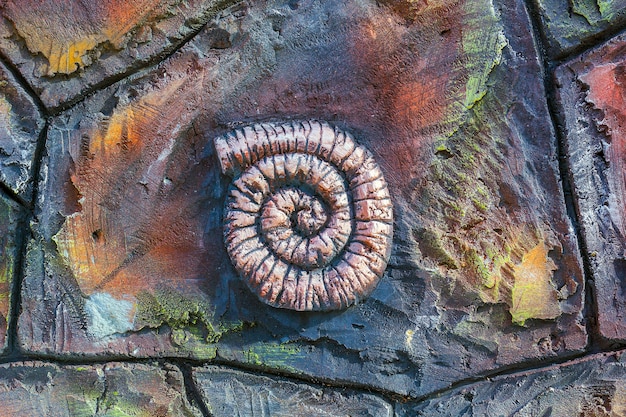 Copia artificiale dell'antica ammonite fossile