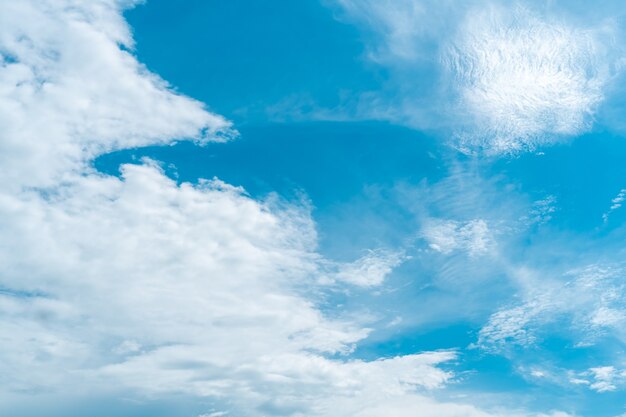 Copia spazio concetto minimo di cielo blu estivo e nuvola bianca astratta sfondo vuoto.