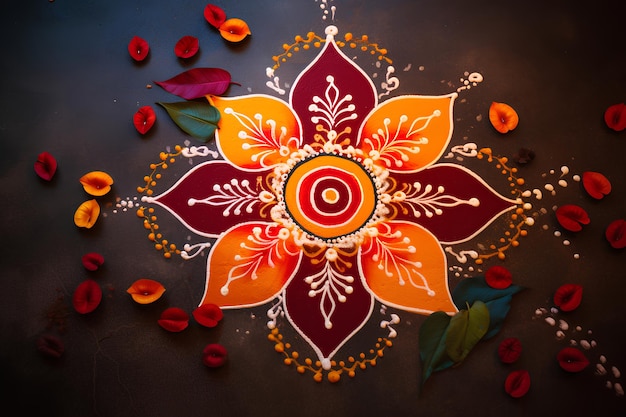 copia spazio rangoli per la celebrazione di diwali