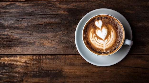 Coppa da cappuccino su sfondo di legno