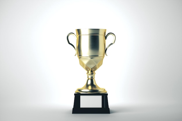 Coppa del vincitore d'oro con piatto vuoto