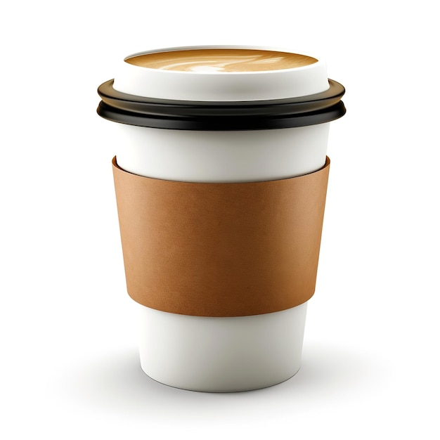 Coppa di caffè dolce isolata su sfondo bianco