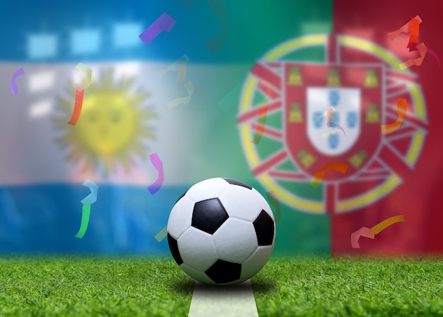 Coppa di calcio competizione tra la nazionale argentina e la nazionale portoghese
