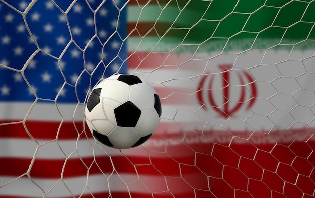 Coppa di calcio tra la nazionale americana e la nazionale iraniana