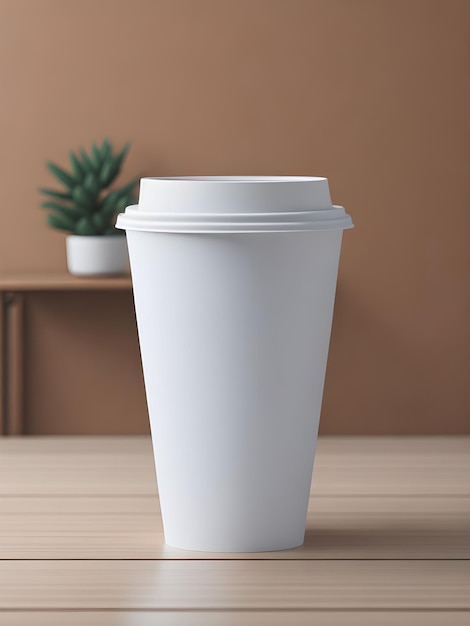 Coppa di carta bianca in bianco per caffè e tè da asporto