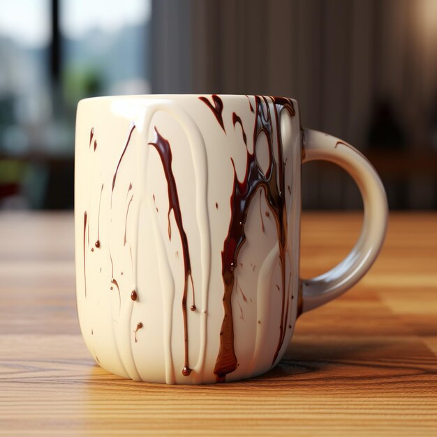 Coppa di cioccolato super realistica con stile photobashing