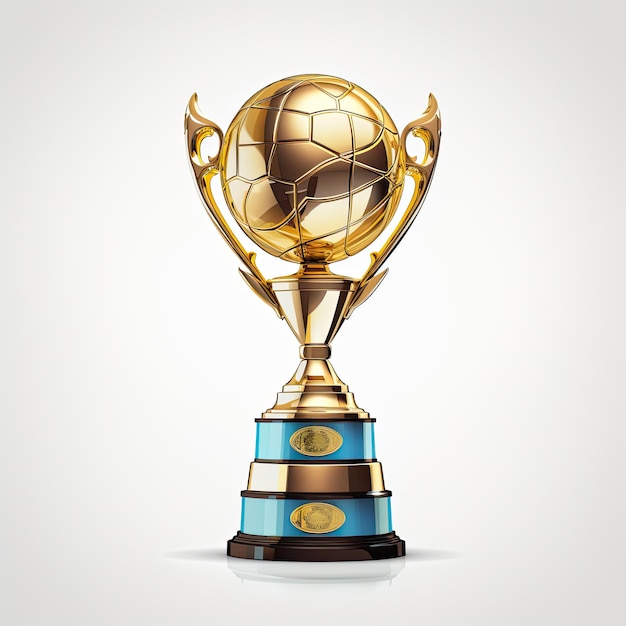 Coppa trofeo realistico isolato su sfondo bianco Illustrazione vettoriale