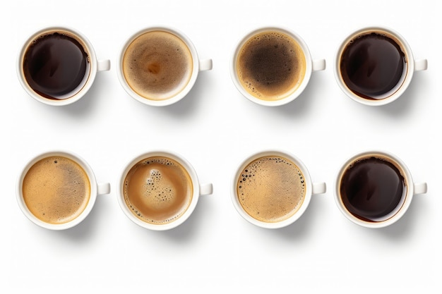 Coppe aromatiche Coffee Bliss in vista superiore su White Banner Design AR 32