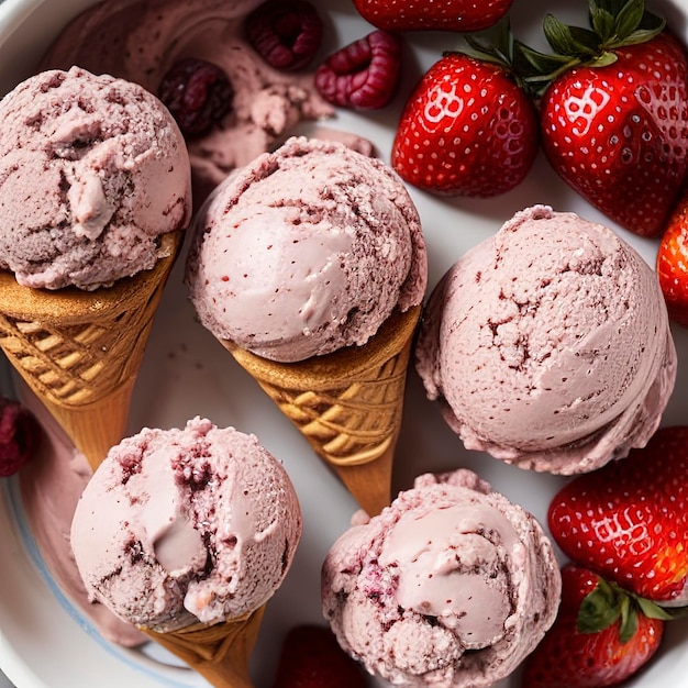 Coppe di gelato alla vaniglia e al cioccolato