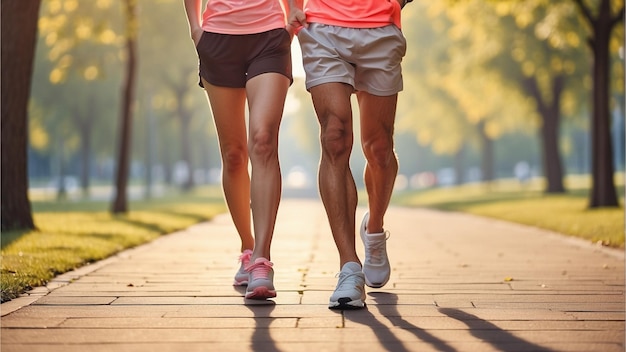 coppia che fa esercizio fisico jogging la mattina