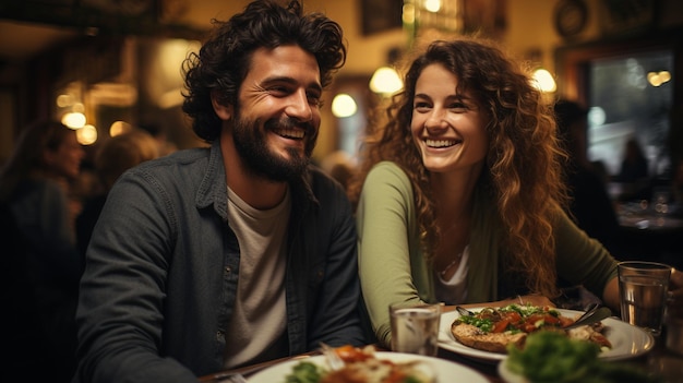 coppia che mangia insieme in un ristorante