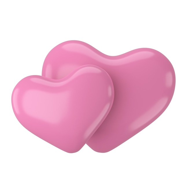 Coppia cuore 3D elemento cuore 3D illustrazione