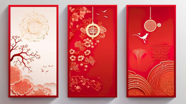Coppia di buste rosse per Capodanno per l'anno lunare cinese del Drago