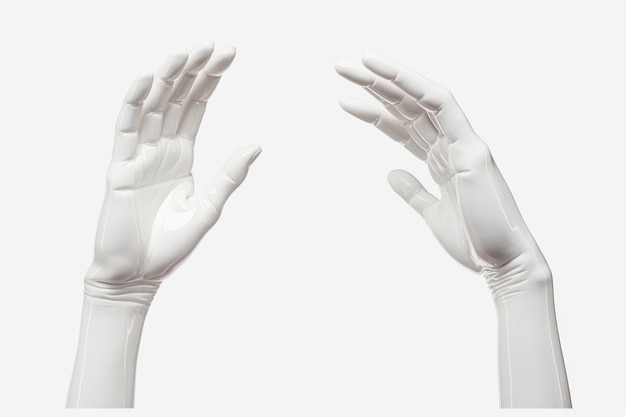 Coppia di guanti bianchi su sfondo bianco su una superficie bianca o trasparente PNG sfondo trasparente