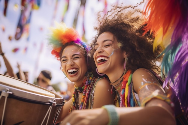 Coppia felice che celebra alla LGBTQ Gay Pride Parade nel mese dell'orgoglio di San Paolo in Brasile