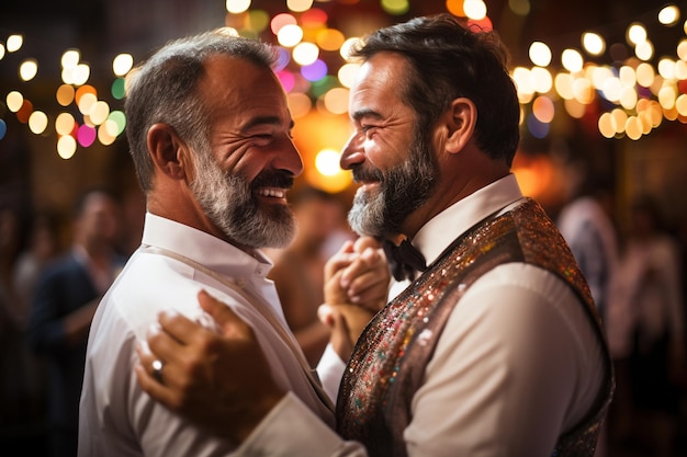 Coppia gay che si abbraccia per il matrimonio Due ragazzi hanno un amore lgbtq matrimonio fidanzato coppia orgoglio mese relazione omosessuale abbracci sorriso felice relazione arcobaleno