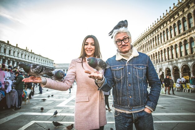 Coppia in visita a Piazza San Marco, Venezia