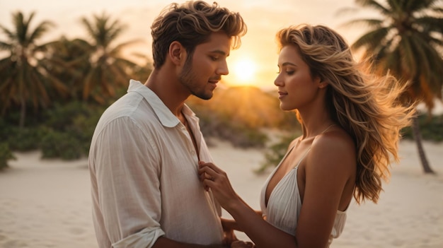 coppia romantica ha trascorso del tempo in spiaggia