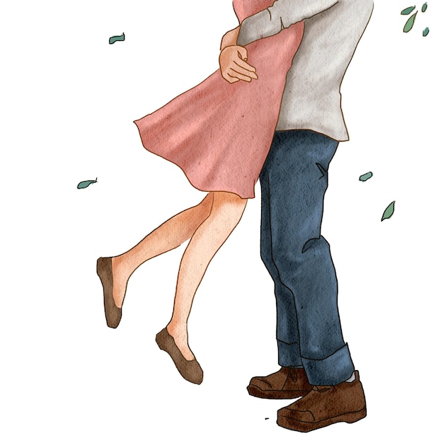 coppia romantica png abbracciando adesivo sfondo trasparente