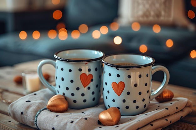 coppia romantica unica tazze da caffè set fotografia professionale