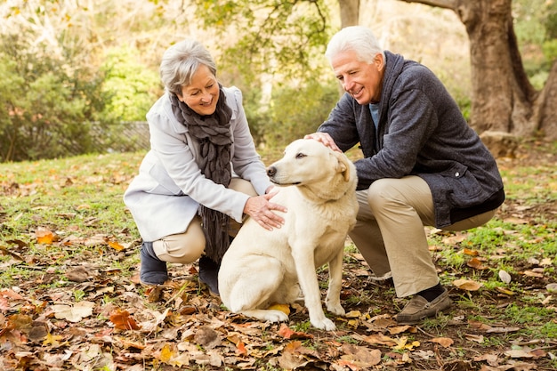 Coppia senior nel parco