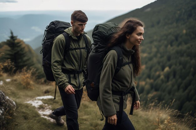 Coppia zaino escursionismo trekking Attivo sano Genera Ai