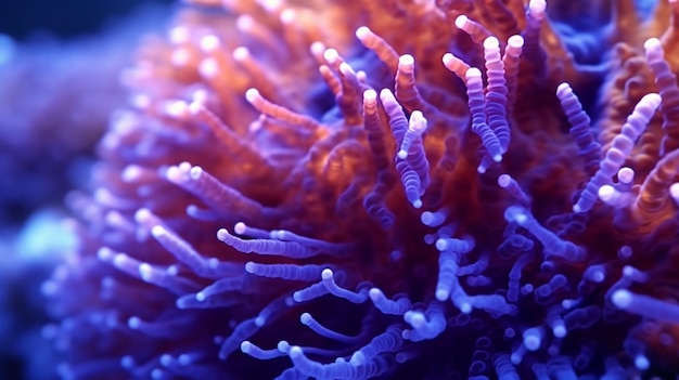 corallo viola e bianco con stami bianchi e stami bianche generativi ai