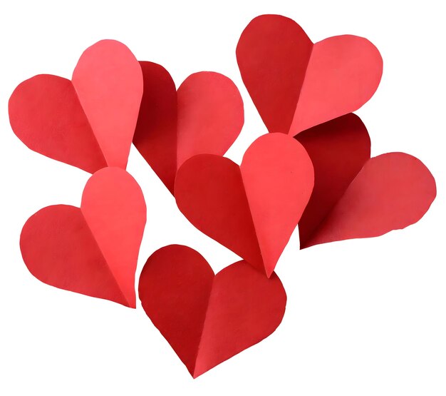 Cordi rossi tagliati su carta sul concetto di festa di San Valentino