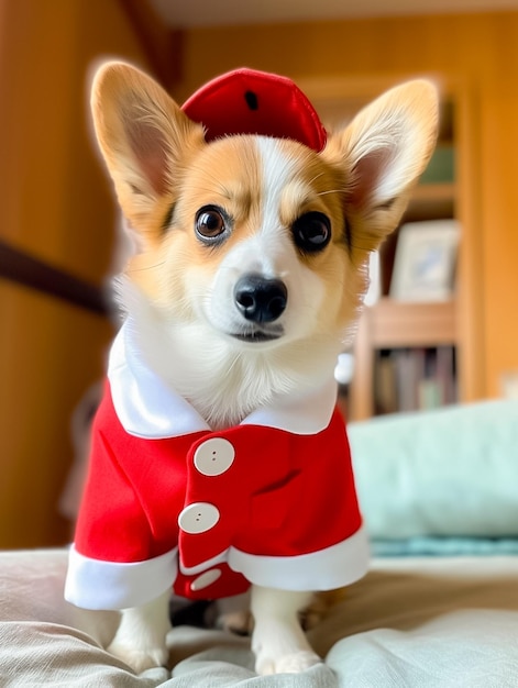 Corgi con vestito da infermiera ai generato