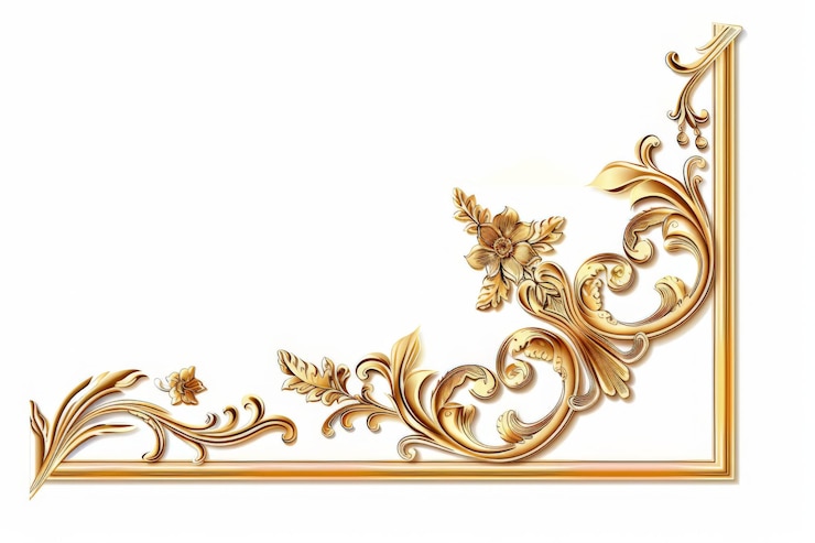 Foto corni decorativi vintage cornici e bordi illustrazione tradizionale di ornamenti floreali su sfondo bianco