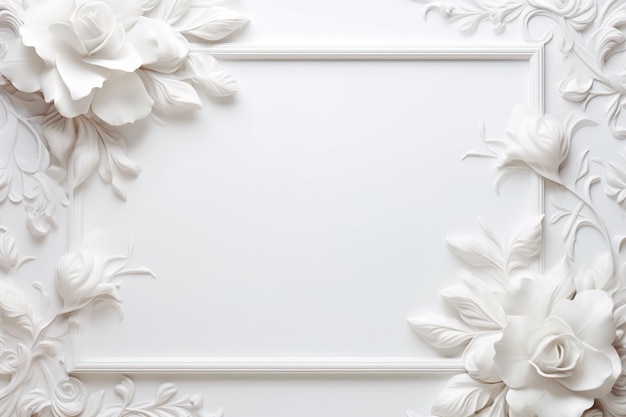 cornice a fiori bianca con spazio per la copia