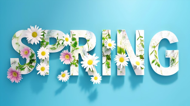 Cornice a primavera in fiore con testo Ciao primavera per il design Cartella d'invito per la festa di primavera