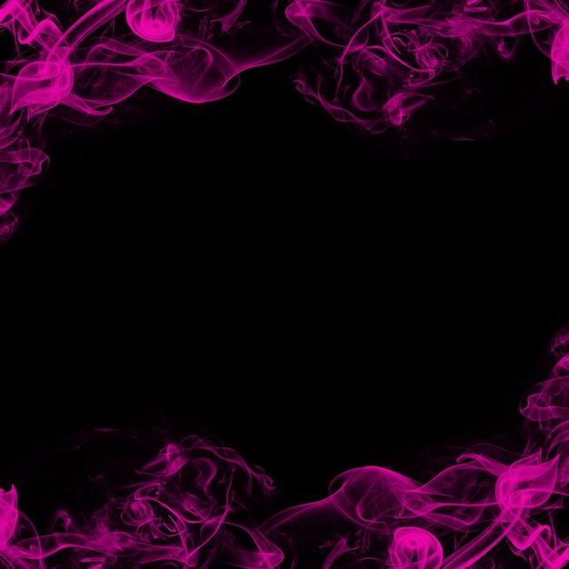 Cornice astratta di fumo su sfondo nero