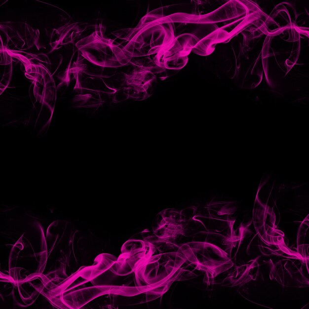 Cornice astratta di fumo su sfondo nero