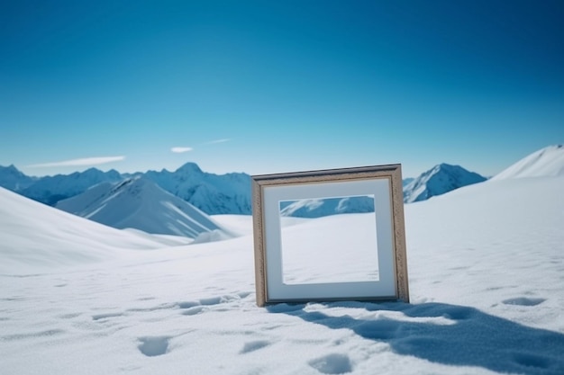 Cornice bianca sdraiata su un paesaggio montano innevato