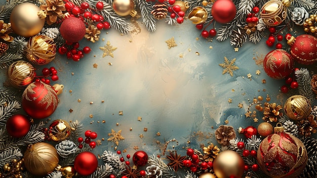Cornice con decorazioni natalizie