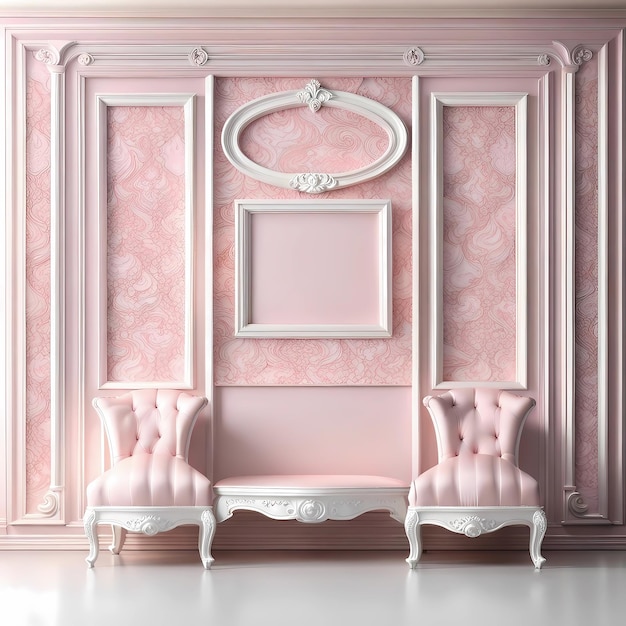 Cornice decorativa rosa per interni di design