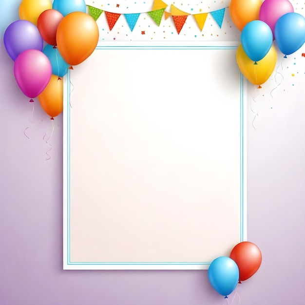 cornice della carta d'invito per la festa di compleanno sfondo verticale spazio di copia vuoto per il testo