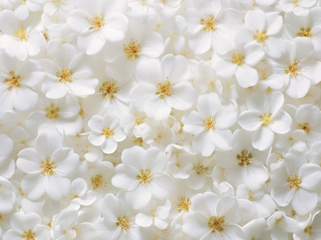 Cornice di composizione di fiori fatta di fiori bianchi su sfondo bianco per il giorno di San Valentino, il giorno delle madri e
