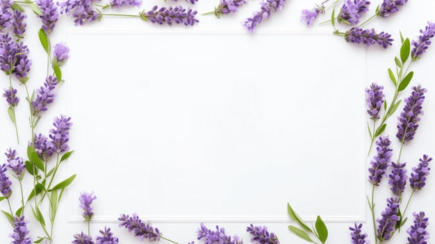 Cornice di composizione di fiori fatta di fiori di lavanda freschi