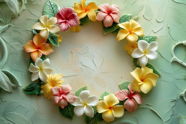 Cornice di fiori collana decorazione tradizionale hawaiana