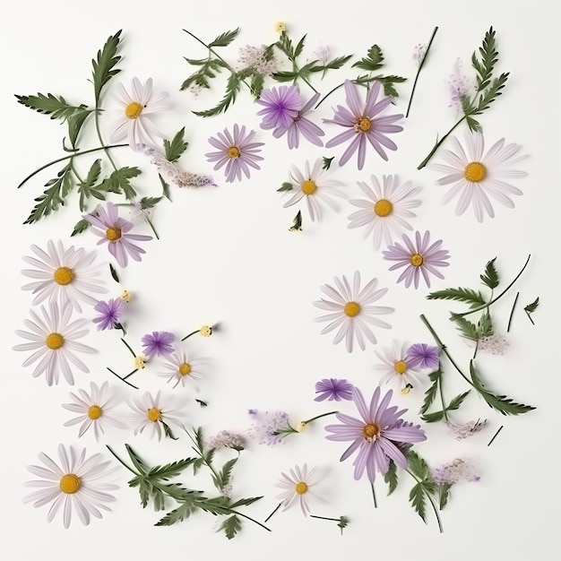 Cornice di fiori naturali Illustrazione AI GenerativexA