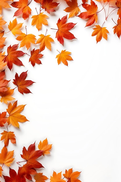 Cornice di foglie su sfondo bianco Professionale di alta qualità per le tue esigenze di post sui social media